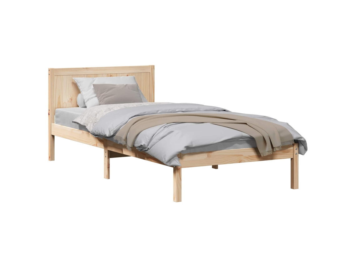 Estrutura da Cama Castanho em Madeira de Pinho Maciça MAISON EXCLUSIVE (75x190 cm)