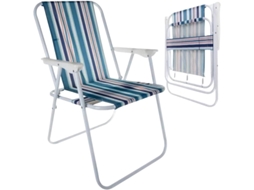Cadeira de Campismo TRIZAND Bergamo Reforçada Dobrável Azul 50x43x75cm