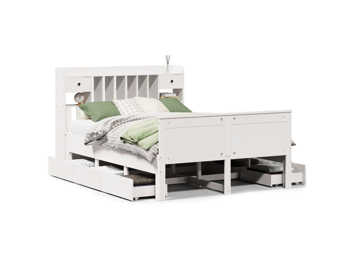 Bookcase Bed, Bookcase Beds Vidaxl Branco Madeira De Pinho (150 X 200 Cm)