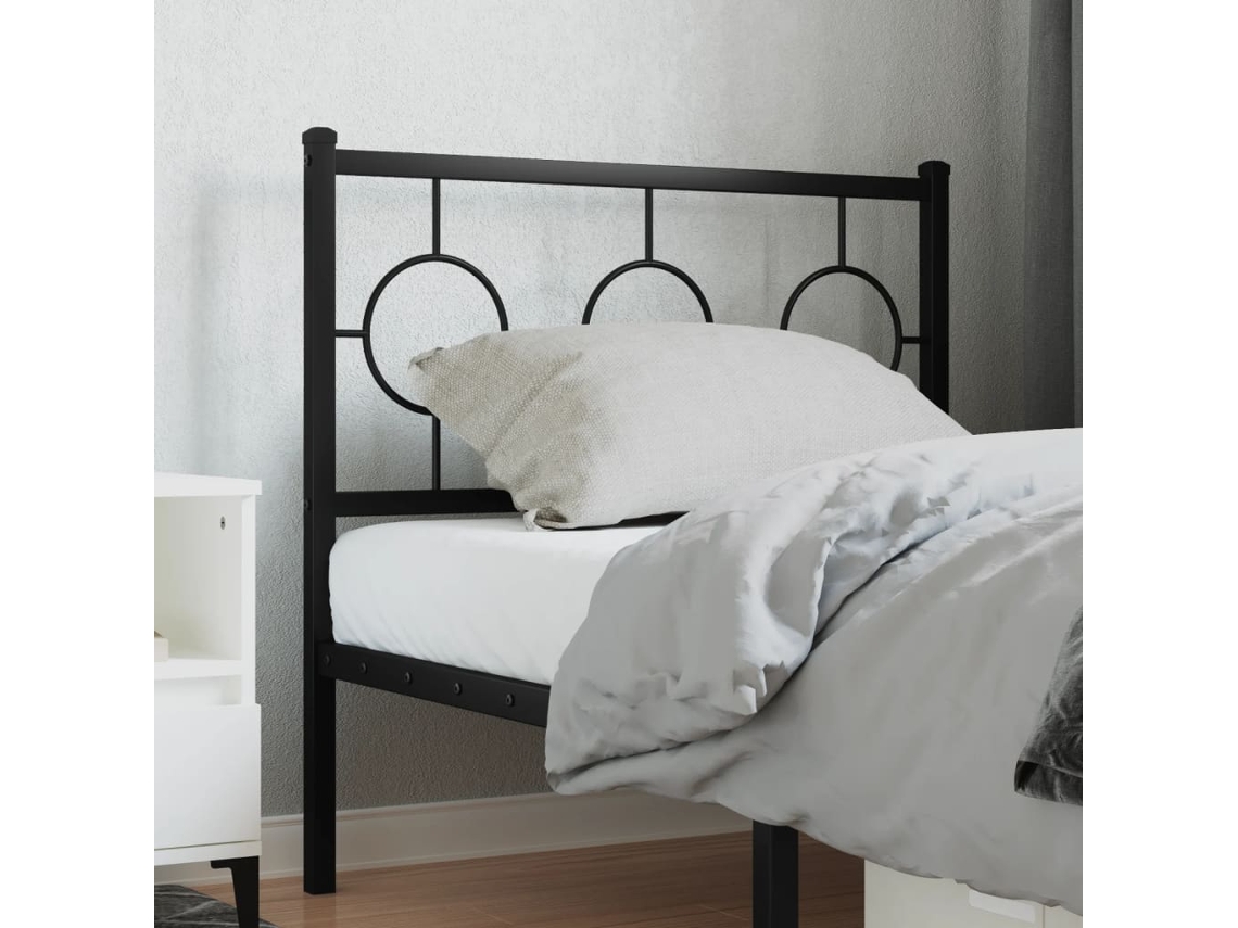 Cabecero de metal negro de 90 cm