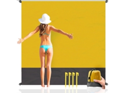 Tapete De Praia Antiareia 200x210cm ,impermeável, Grande, Durável, Com Bolsa De Armazenamento Amarelo Hexinyigjly