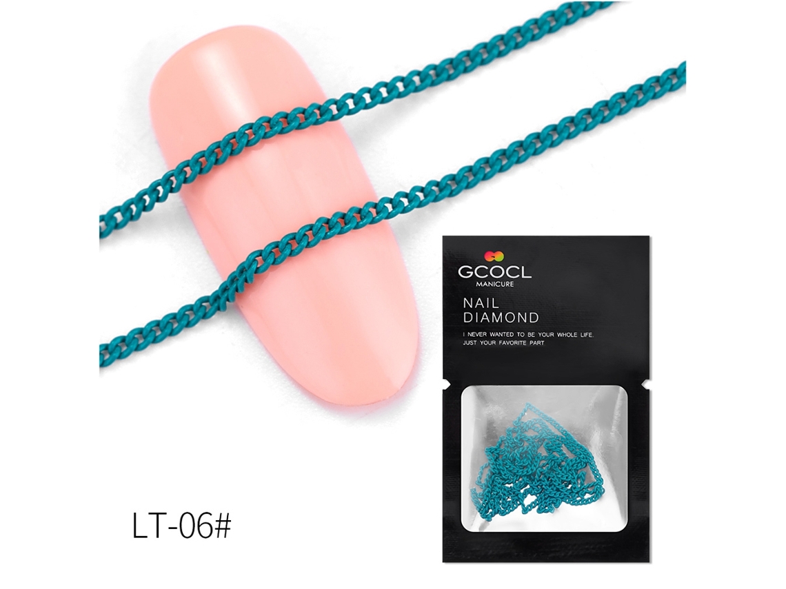 Corrente decorativa profissional para unhas, estilo novo, ideal para manicure, azul escuro.