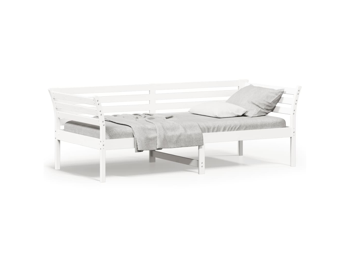 Sofá Cama Sem Colchão em Madeira de Pinho Maciça Branco 80x200 cm MAISON EXCLUSIVE