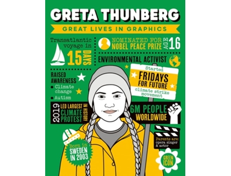 Livro Great Lives In Graphics Greta Thunberg De Button Books (inglês - Capa Dura)