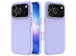 Capa De Silicone Para Iphone 17 Pro Max - Cor Sólida - Roxa