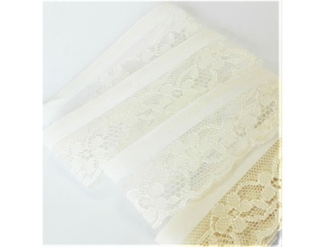 Fita De Renda Termocolante Mediac Ecru 35 Mm 1,50 M 100 Poliamida