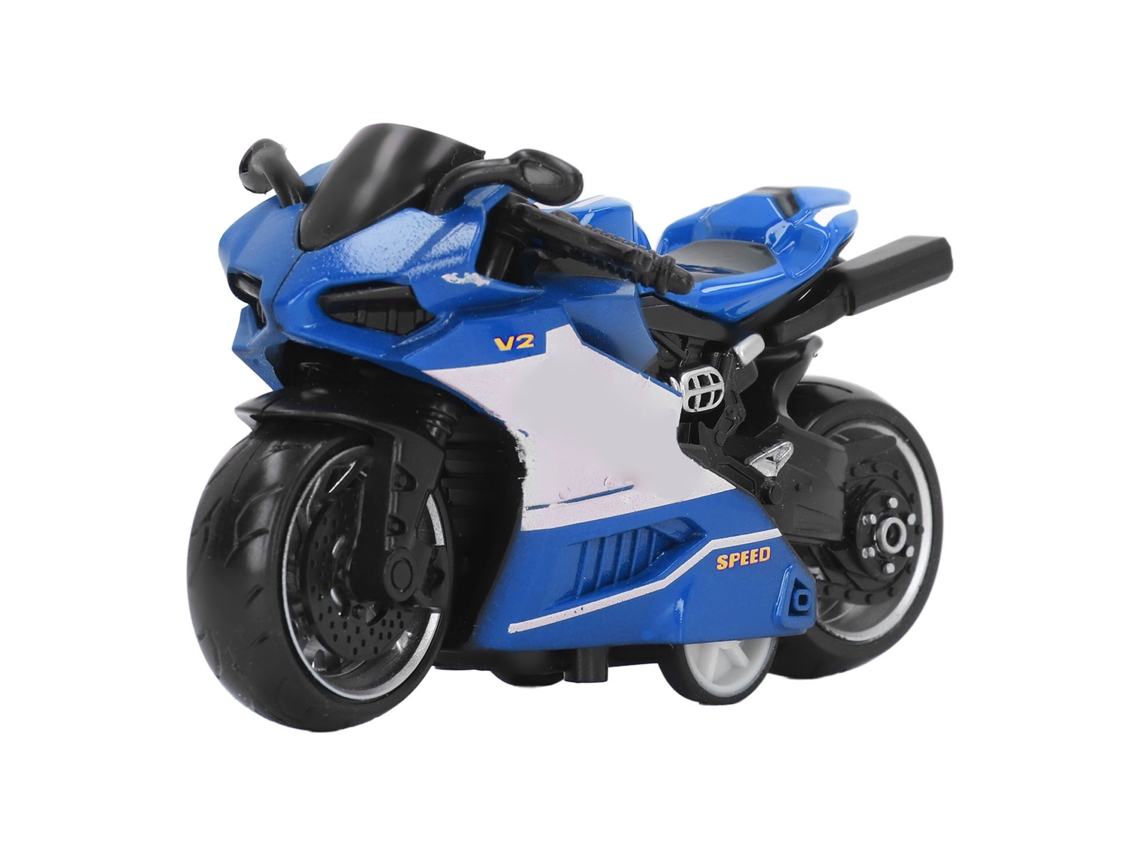 Brinquedo Moto De Retorno Em Liga Simulação Inovadora Modelo Para Presente Coleção Azul