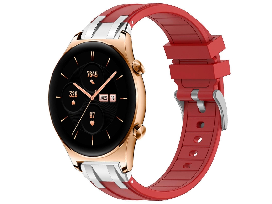 Pulseira De Silicone Royal De 22 Mm Com Fecho De Liberação Rápida Prateado