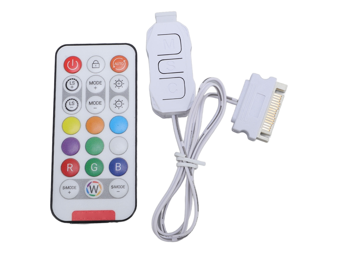 Kit Controlador De Ventiladores Pc Argb Com 21 Teclas, Alimentação Serial Ata, Controlador De Fita Led De 3 Pinos