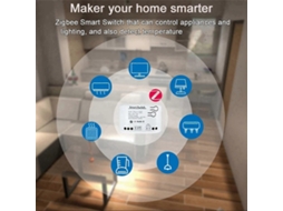 Interruptor Zigbee Inteligente Tuya Com Sensor De Temperatura, Relé Zigbee De Contato Seco Passivo, Funciona Com Home Ass Slowmoose