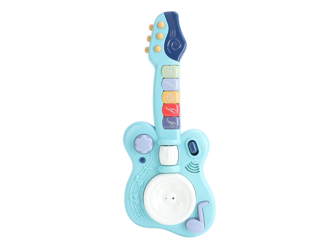Mali guitarra Elétrica Infantil Educativa Brinquedo Musical Colorido para Bebê Azul