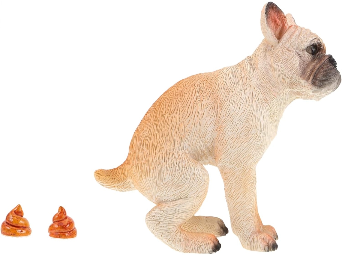 Estatueta de Cocô Cachorro, Miniatura Bulldog Francês em Resina, Decoração para Casa e Escritório, CHABERLU