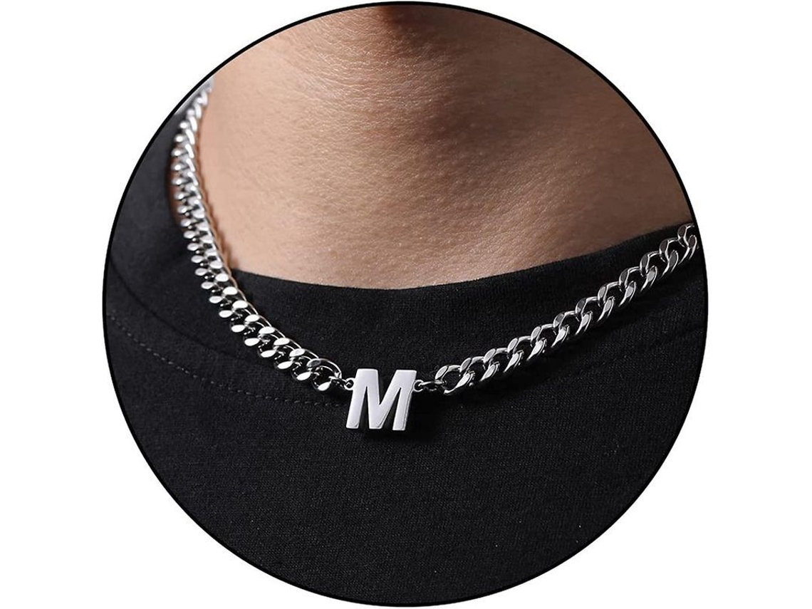 2026 cadena de Eslabón Cubano Con Letra Inicial A z de Acero Inoxidable 6.5mm 18+2 Pulgadas para Hombres Mujeres Niños Regalo de Joyería