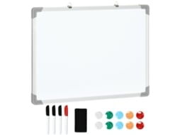 Quadro Magnético Placa Galvanizada, Liga de Alumínio e Pp Cor Branco 60x45x1.8 Cm Homcom