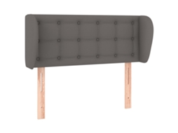 vidaXL Cabeceira de cama c/ abas couro artificial 83x23x78/88 cm cinza