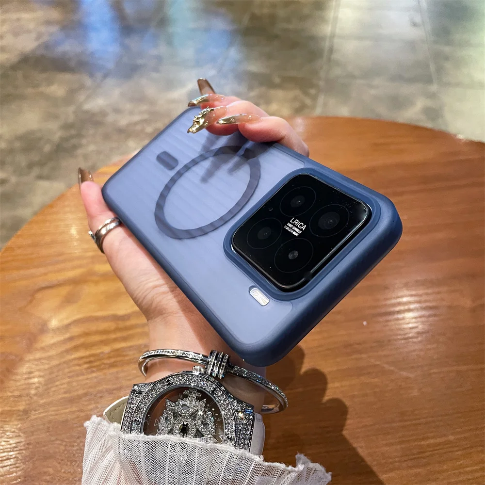 (azul Xiaomi Mi 13) Capa Protetora Magnética Texturizada Fosca À Prova De Choque, Feita De Material De Pc Semitransparente.