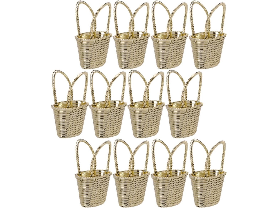 Caixas De Doces Em Formato Bolsa, 12 Unidades, Plástico De Qualidade Alimentar, Cor Dourada, Recipiente Para