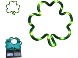 Luminária Decorativa Led 3d Em Formato De Trevo Verde, Alimentada Por