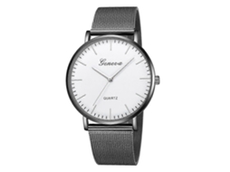 Relógio Geneva Fashion Quartz Para Homens E Mulheres Com Pulseira De Aço Inoxidável Em Malha.