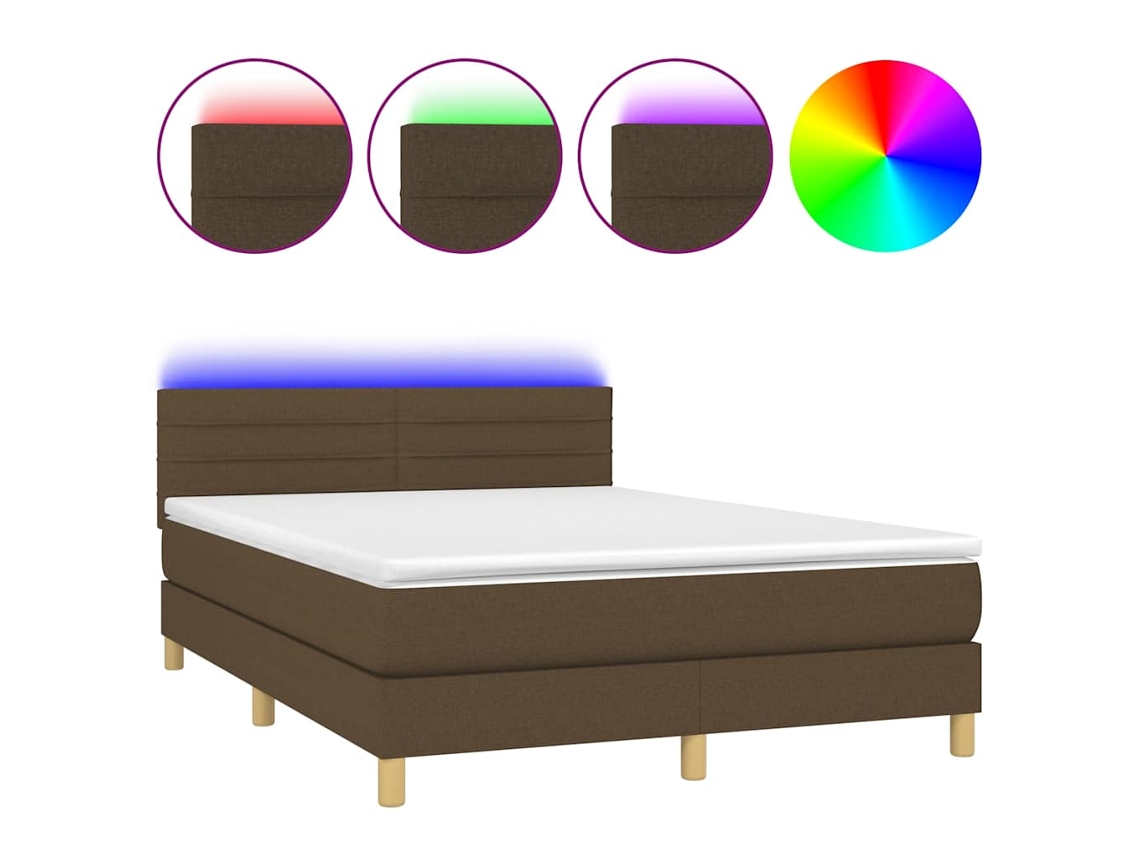Box Spring Bed, Box Spring Beds Vidaxl Marrom Tecido (140 X 190 Cm)