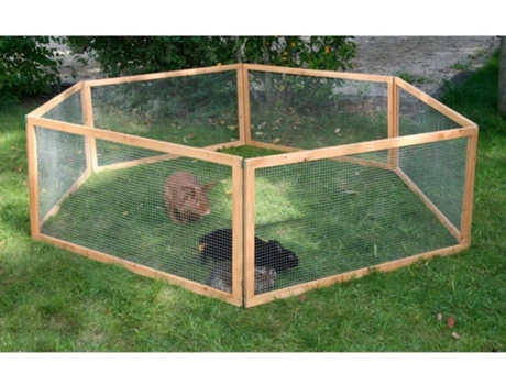 Parque para Cães e Coelhos  6 Painéis (Castanho - Madeira)