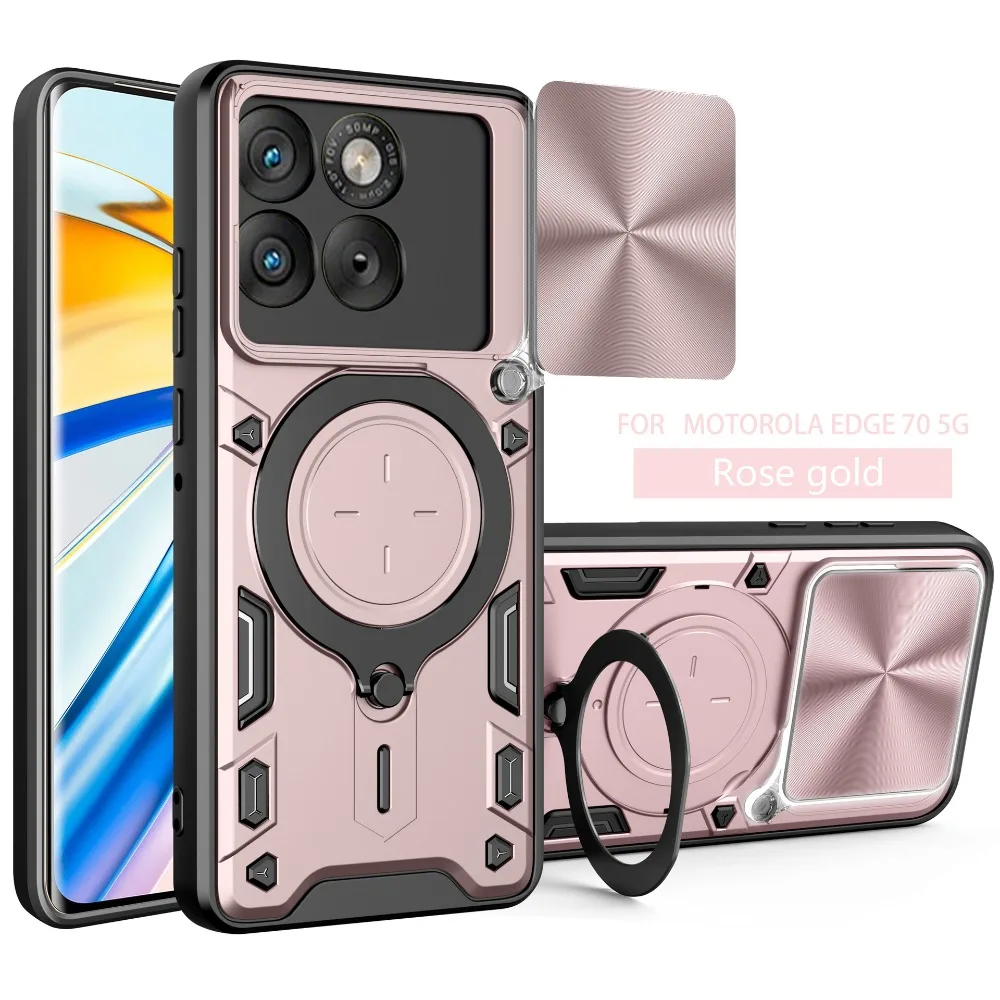 (rosa, Motorola Edge 50 Ultra) Capa Protetora Magnética Deslizante Para Lente Da Câmera No Carro