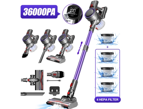 Aspirador Vertical 36000pa 500w Display Led Integrado Adormii (30v,autonomia De 50 Minutos,1300ml)