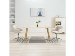 Vidaxl Cadeiras De Jantar Giratórias 2 Pcs Tecido Cor Creme