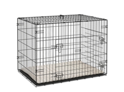 Transportadora dobrável com gaiola, 2 portas, bandeja, almofada, 76x53x60cm, preta, S/MARCA