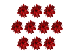 Flor de Natal Artificial com Pó de Ouro para Decoração Festiva LAXISCREED