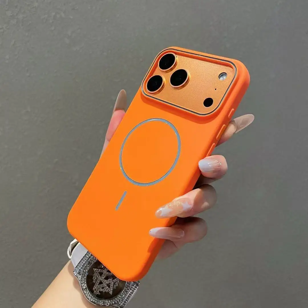 Capa Magnética Magsafe Para Iphone (iphone 15 Plus Laranja), Resistente A Impactos.