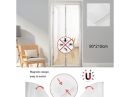 Conjunto de 2 PCS Magnético Anti-Mosquito Cortina de Porta Cortina Respirável para o Verão - Branco 90 210cm OUTAD