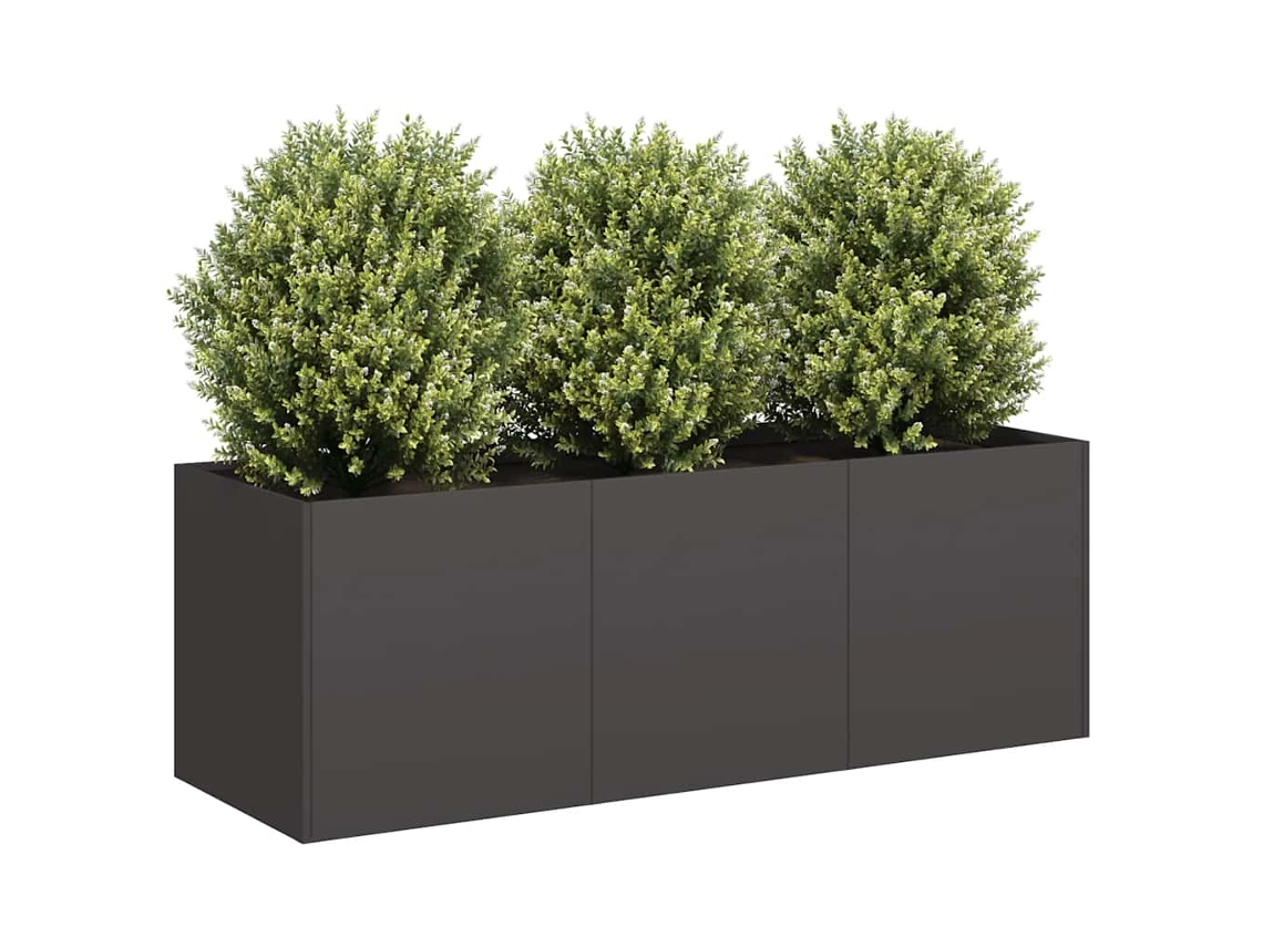 Floreira - Vaso Preto 120x40x40 Cm Aço Laminado a Frio HARLANV1