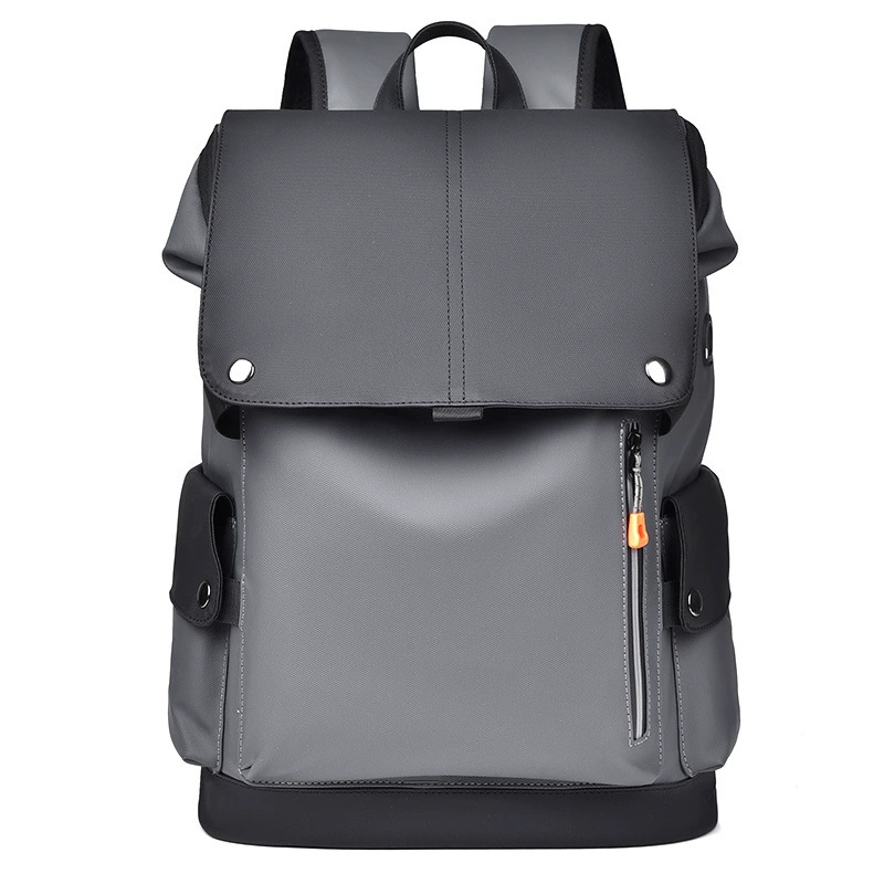 Mochila Executiva Cinza Escuro Masculina Grande Capacidade Viagem Notebook Estilo Utilitário Pu Moda