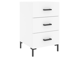 Bedside Cabinet, Bedside Cabinets Vidaxl Branco Madeira Processada (n/a)