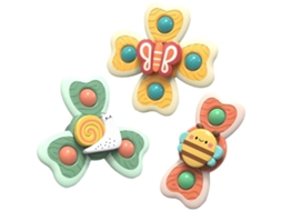 Brinquedo De Banho Giratório Com Ventosa Para Bebê Brincadeira Sensorial Jogo De Rotacionar Presente