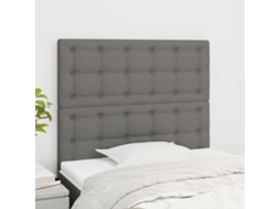 Vidaxl Cabeceira Cinza Escuro 100x5x118/128 Cm Tecido