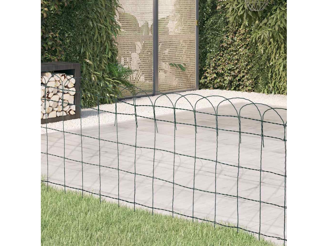 Vidaxl Cerca Divisória Para Jardim Em Ferro Revestido A Pó 10x0,65 M