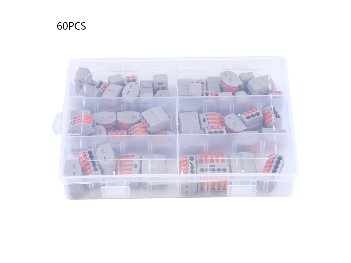 60pcs Bloco De Terminal Mola Pct-212 213 215 Conector Rápido Fio Elétrico 2/3/5 Vias