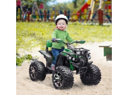 Quadriciclo Infantil Elétrico 12v Verde, Com Faróis E Bateria Recarregável, Para Crianças De 3 A 5 Anos, Dimensões 100x65x73cm.