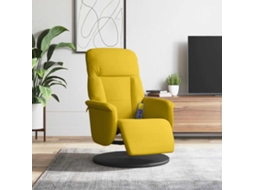 Vidaxl Cadeirão De Massagens Reclinável C/ Apoio De Pés Veludo Amarelo