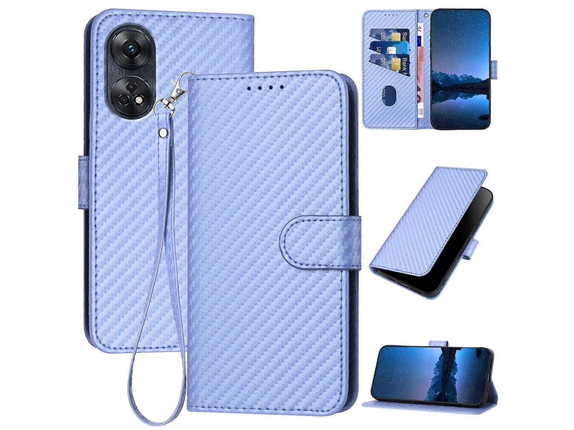 Capa De Celular De Couro Com Fivela De Fibra De Carbono E Cordão Yx0070