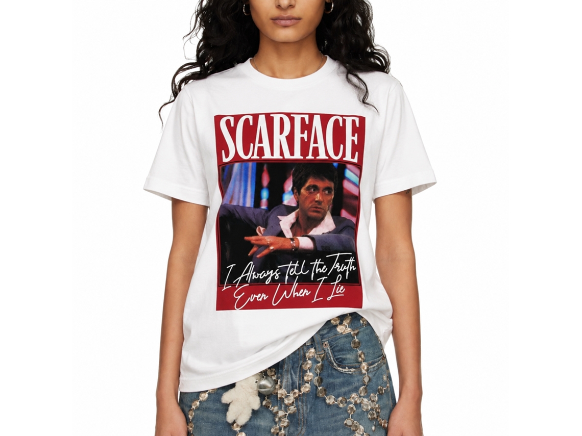 Rockinstone Scarface Movie Even When I Lie White Adult Shirt Size:xl