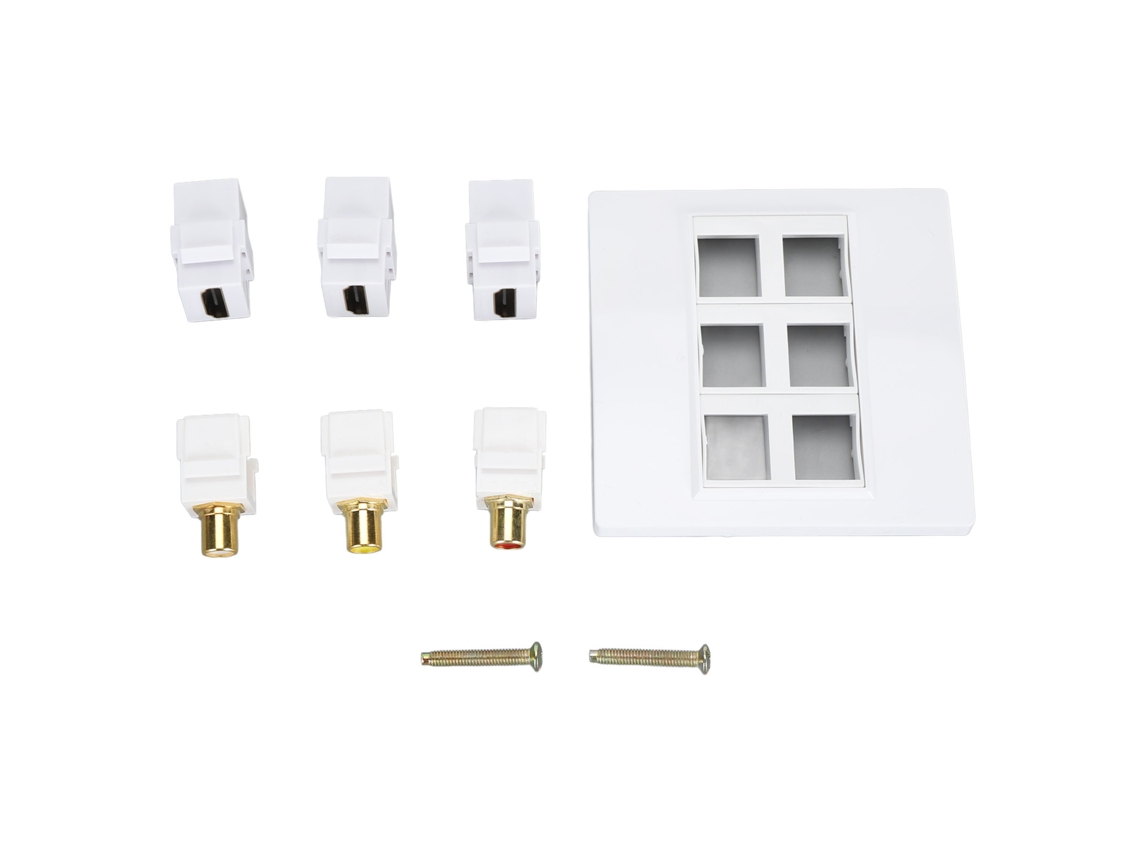 Aetheria placa de Parede 86mm 3 Portas Interface Multimídia Hd 3 Portas Rca 4k 1080p 60hz