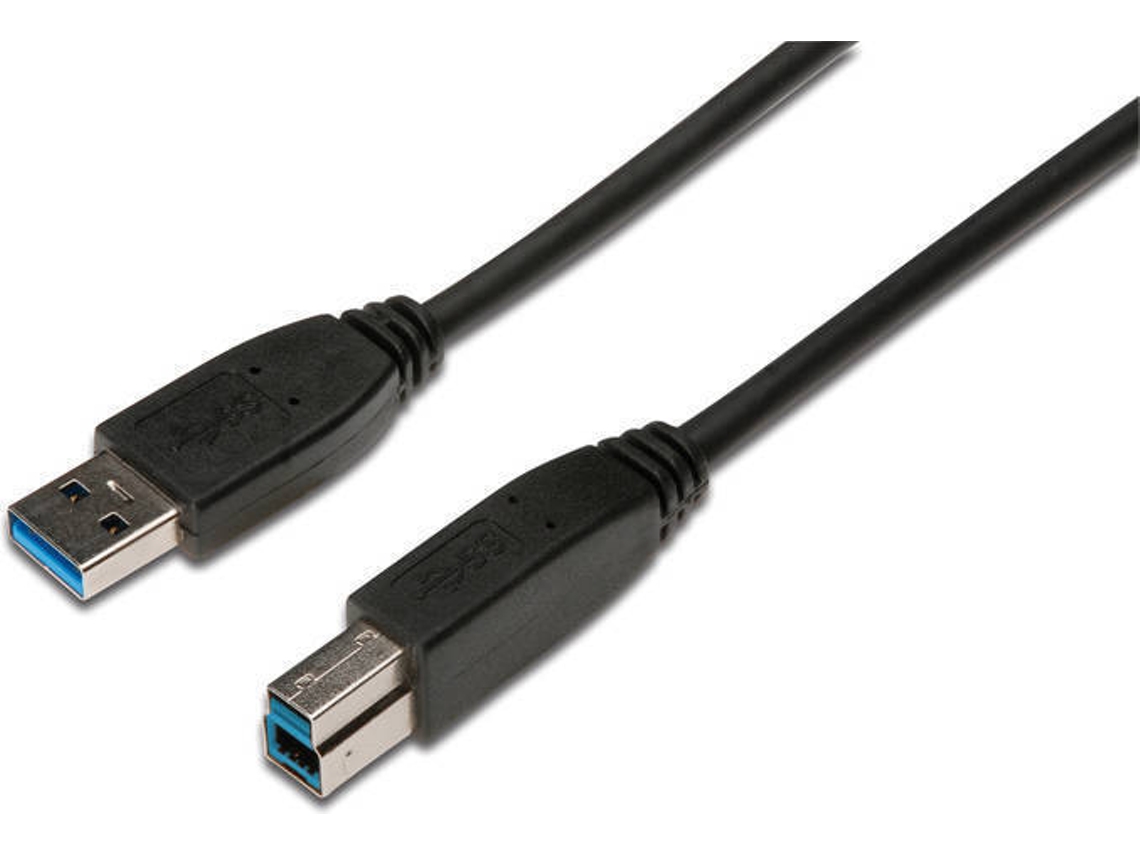 Cabo de Dados ASSMANN (USB A - USB B - 1.8 m - Preto)