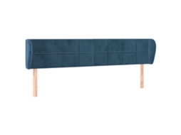 Cabeceira de Cama C/ Abas Veludo Azul Escuro MAISON EXCLUSIVE (163x23x78 cm)