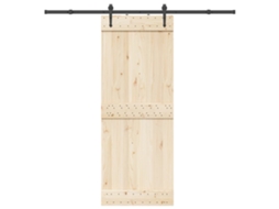 Vidaxl Kit De Ferragens Para Porta Deslizante 213,5 Cm Aço Preto