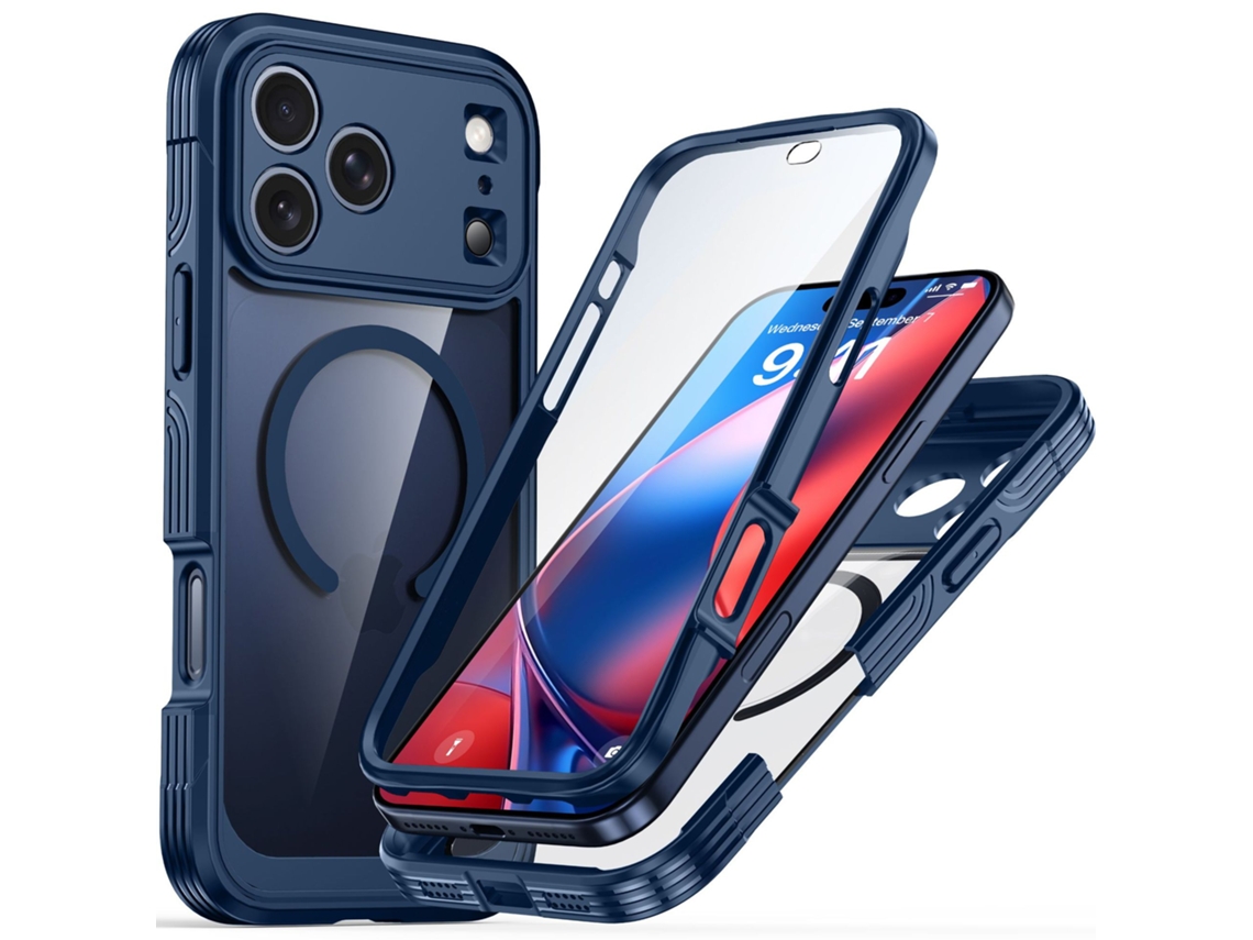 Capa Para Iphone 18 Pro Max Magnética Pc Tpu Película - Azul Escuro - Eifson