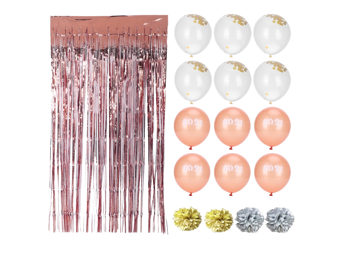 Conjunto de Balões Látex com Lantejoulas 2021 para Decoração de Festas Aniversário Casamento