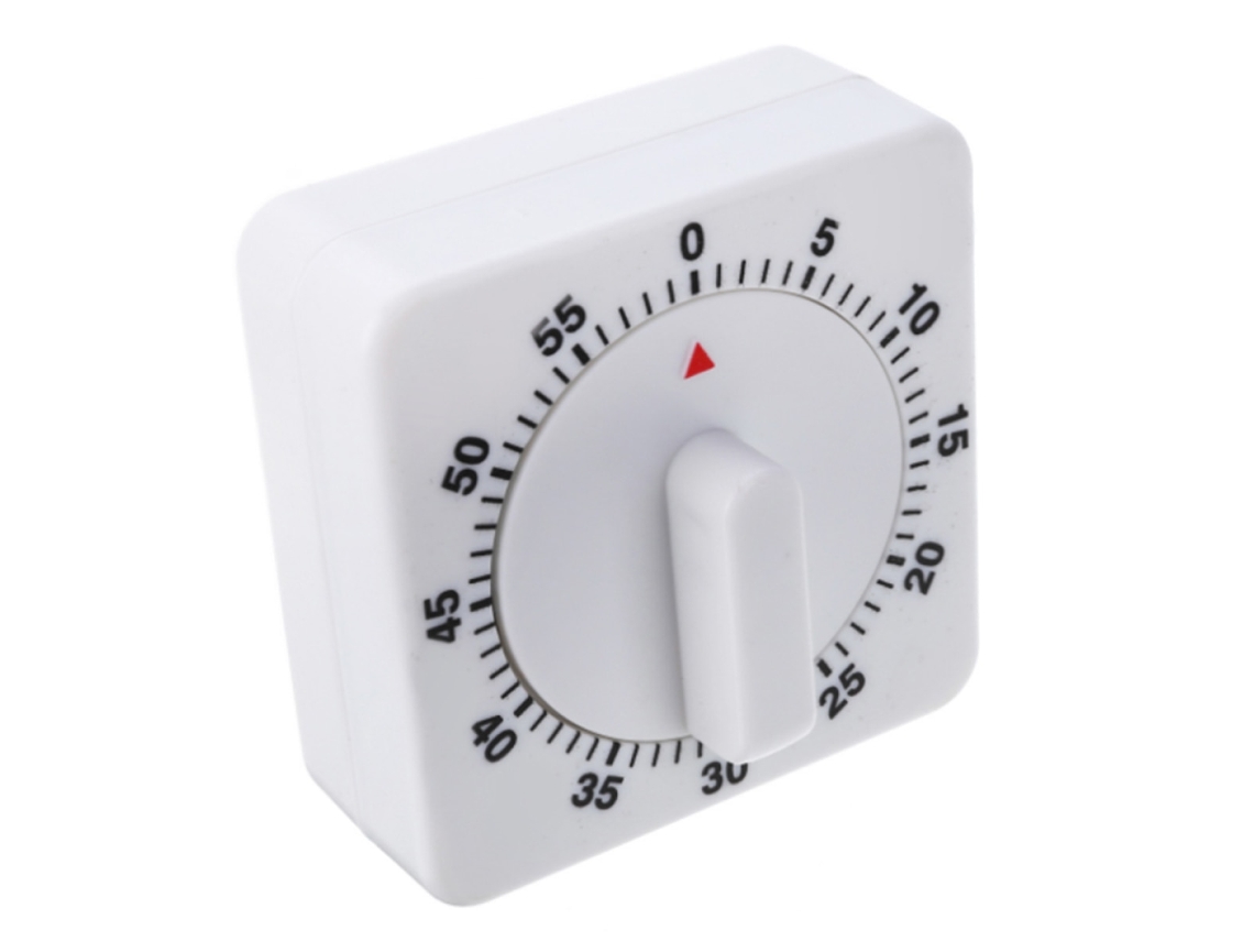 Timer De Cozinha, 60 Minutos, Alarme Sonoro, Branco